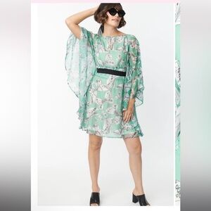 Smak parlour at Unique Vintage Social Climber Moth Print Caftan Dress size small